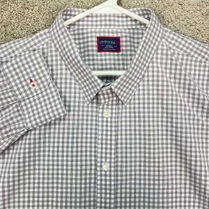 UNTUCKit Mens 3XL Tall Gray Gingham Check Long Sleeve Button Up‎ Shirt